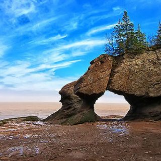 The Hopewell Rocks at the Bay of Fundy in New Brunswick, Canada
