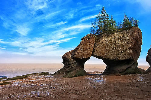 The Hopewell Rocks at the Bay of Fundy in New Brunswick, Canada